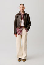 Cropped Vintage Leather Jacket
