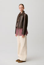 Cropped Vintage Leather Jacket