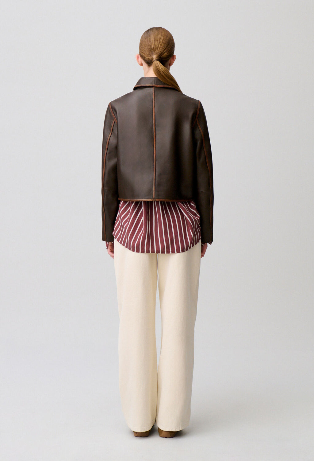 Cropped Vintage Leather Jacket