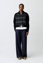 Striped bi-material jacket