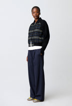 Striped bi-material jacket