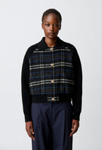 Striped bi-material jacket