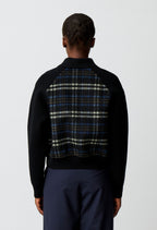 Striped bi-material jacket