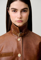 Oversized leather jacket