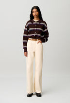 Striped knitted cardigan