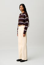 Striped knitted cardigan