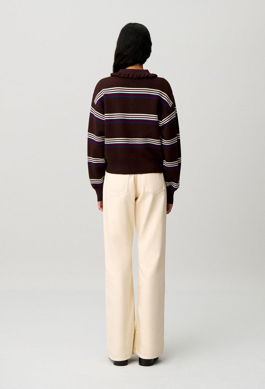 Striped knitted cardigan