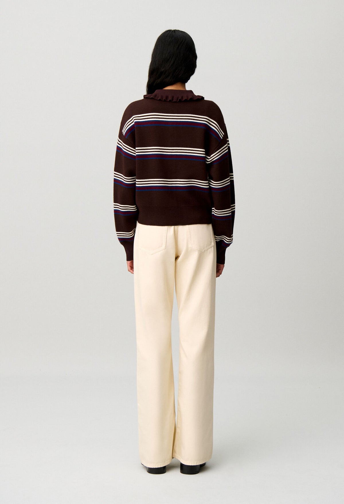 Striped knitted cardigan