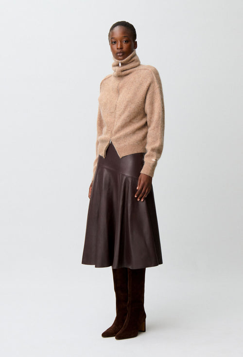 Brushed effect knit cardigan