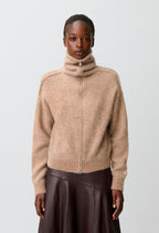 Brushed effect knit cardigan