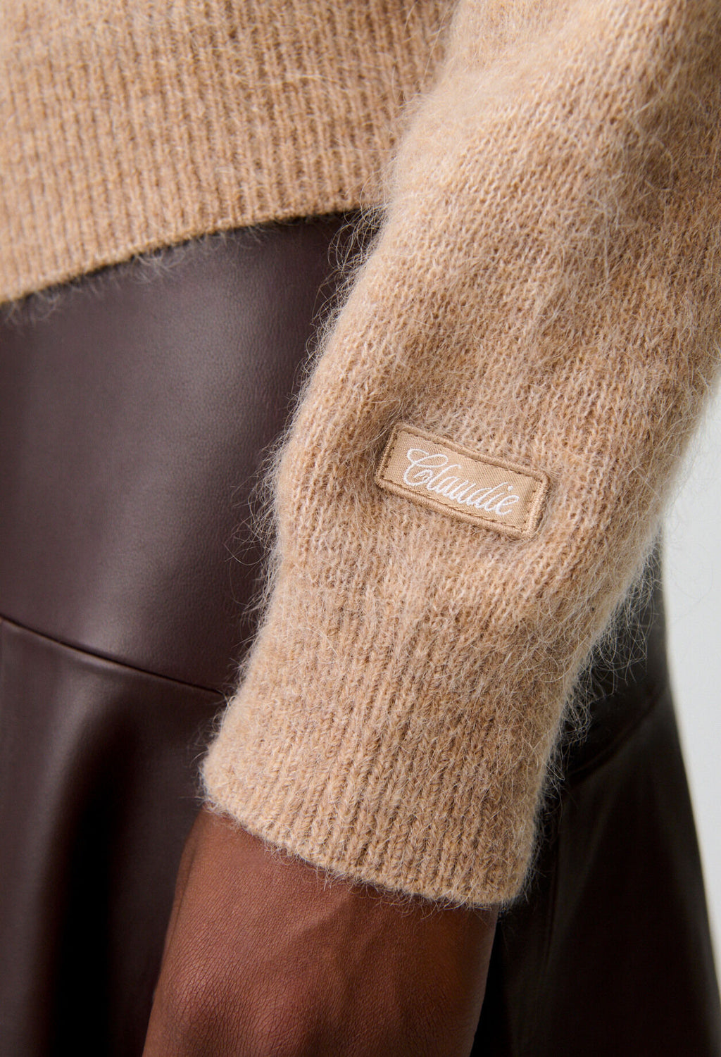 Brushed effect knit cardigan