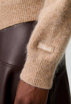 Brushed effect knit cardigan
