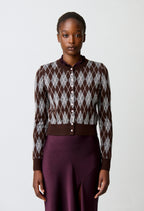 Argyle knitted cardigan