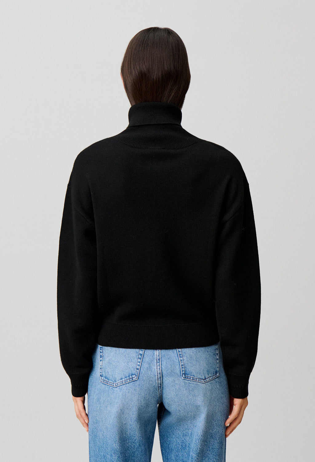 Zip-neck knitted cardigan
