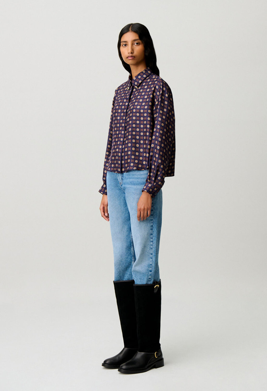 Printed silk shirt