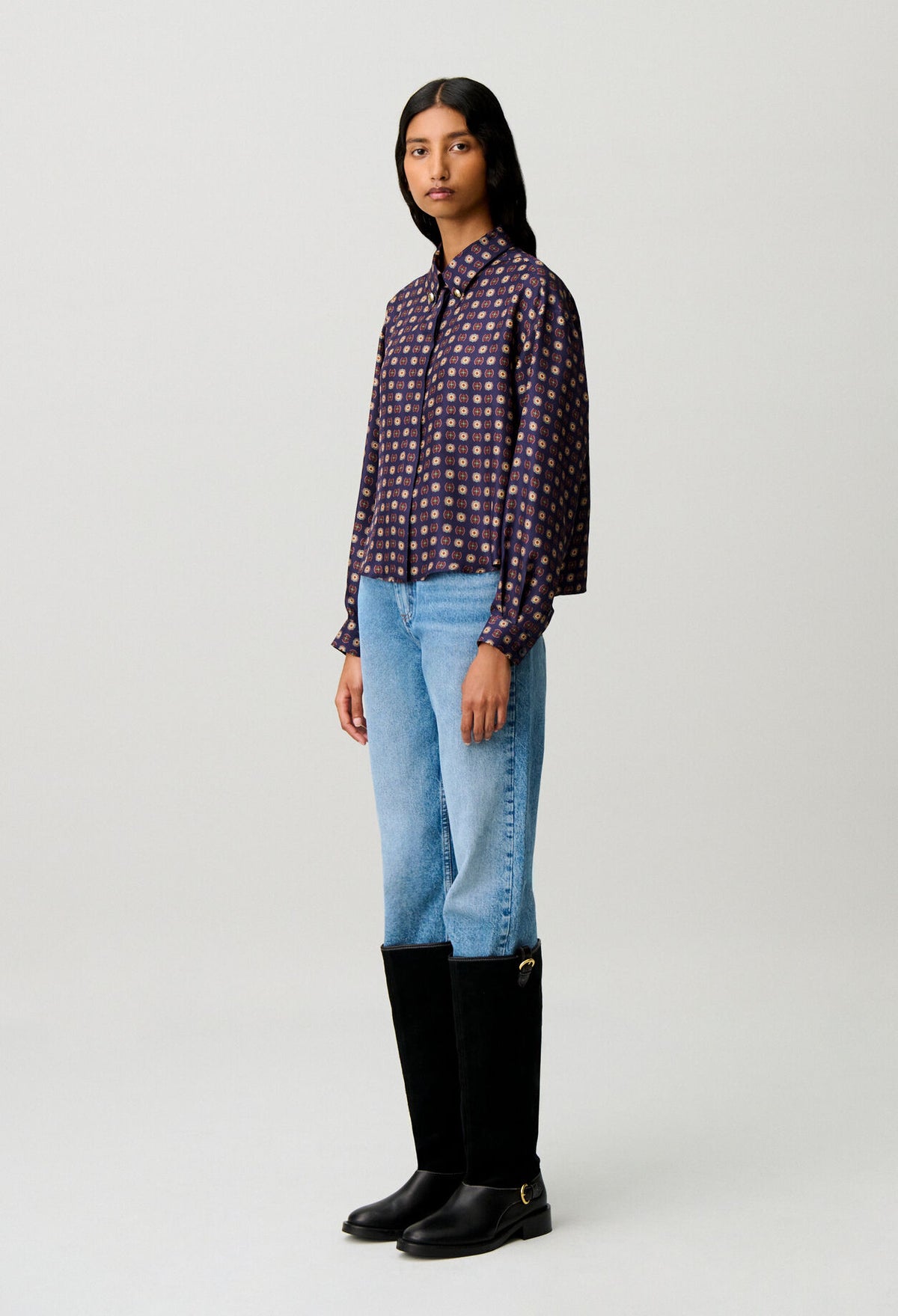 Printed silk shirt