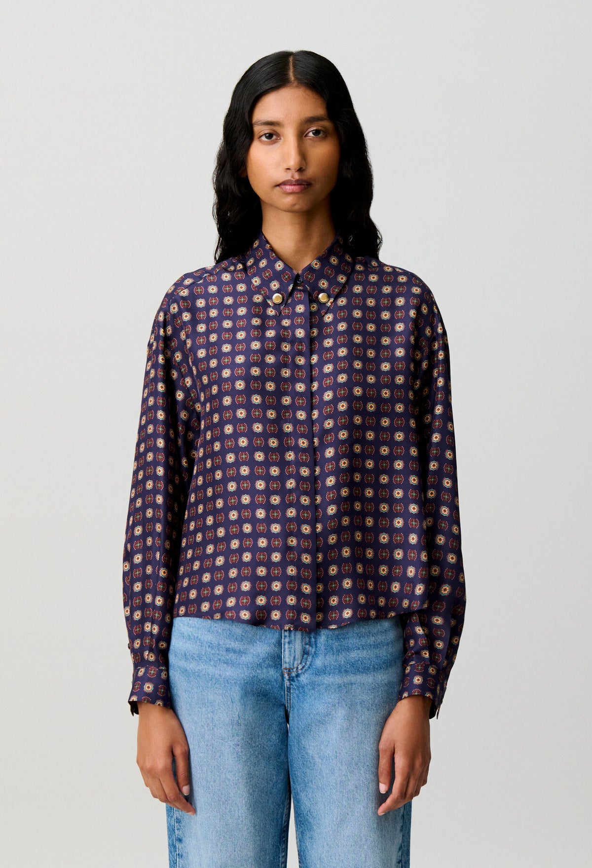 Printed silk shirt