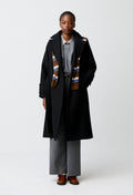 Mid-length wool blend coat