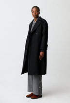 Mid-length wool blend coat
