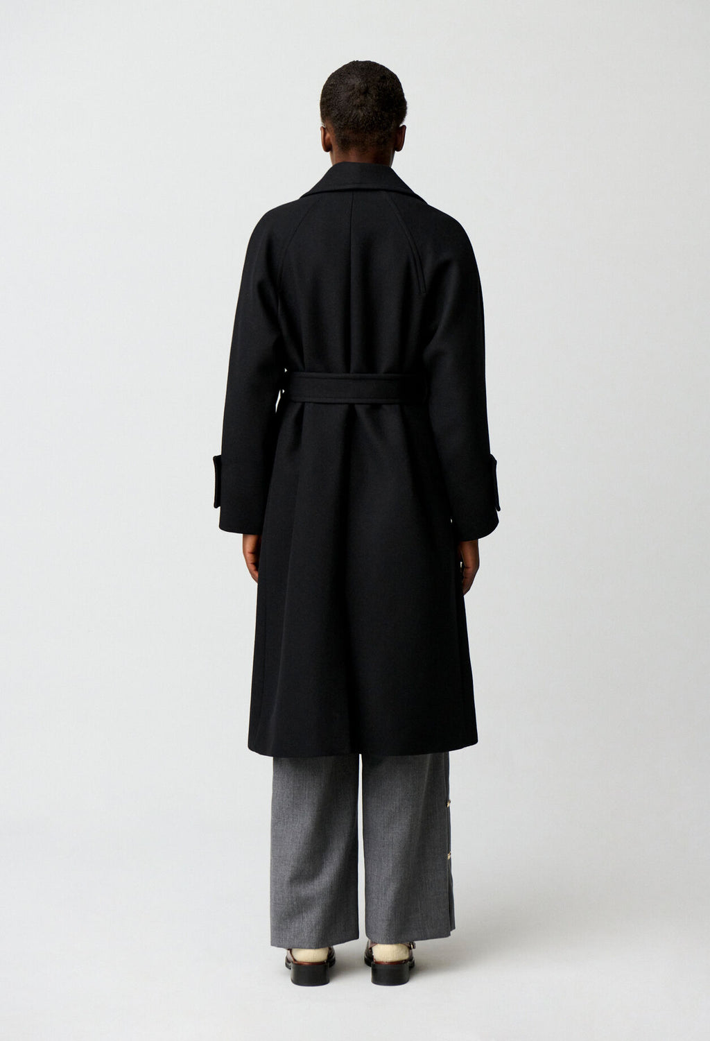 Mid-length wool blend coat