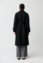 Mid-length wool blend coat