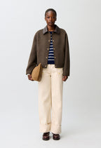 Short wool blend coat