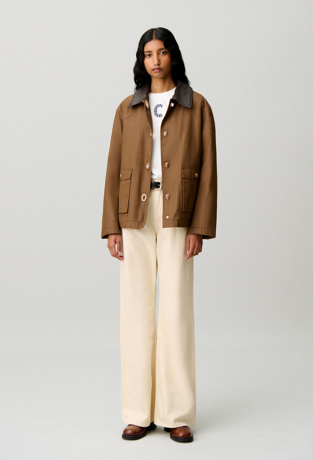 Short waxed parka
