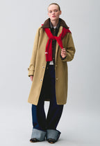 Removable velvet collar trench