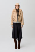 Short reversible nylon parka