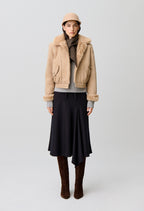 Short reversible nylon parka
