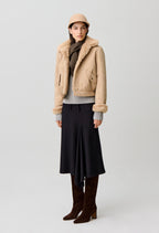 Short reversible nylon parka