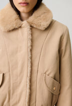 Short reversible nylon parka