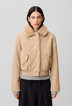 Short reversible nylon parka