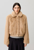 Short reversible nylon parka