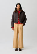 Short reversible nylon parka