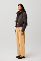 Short reversible nylon parka