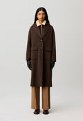 Long tailored collar wool coat
