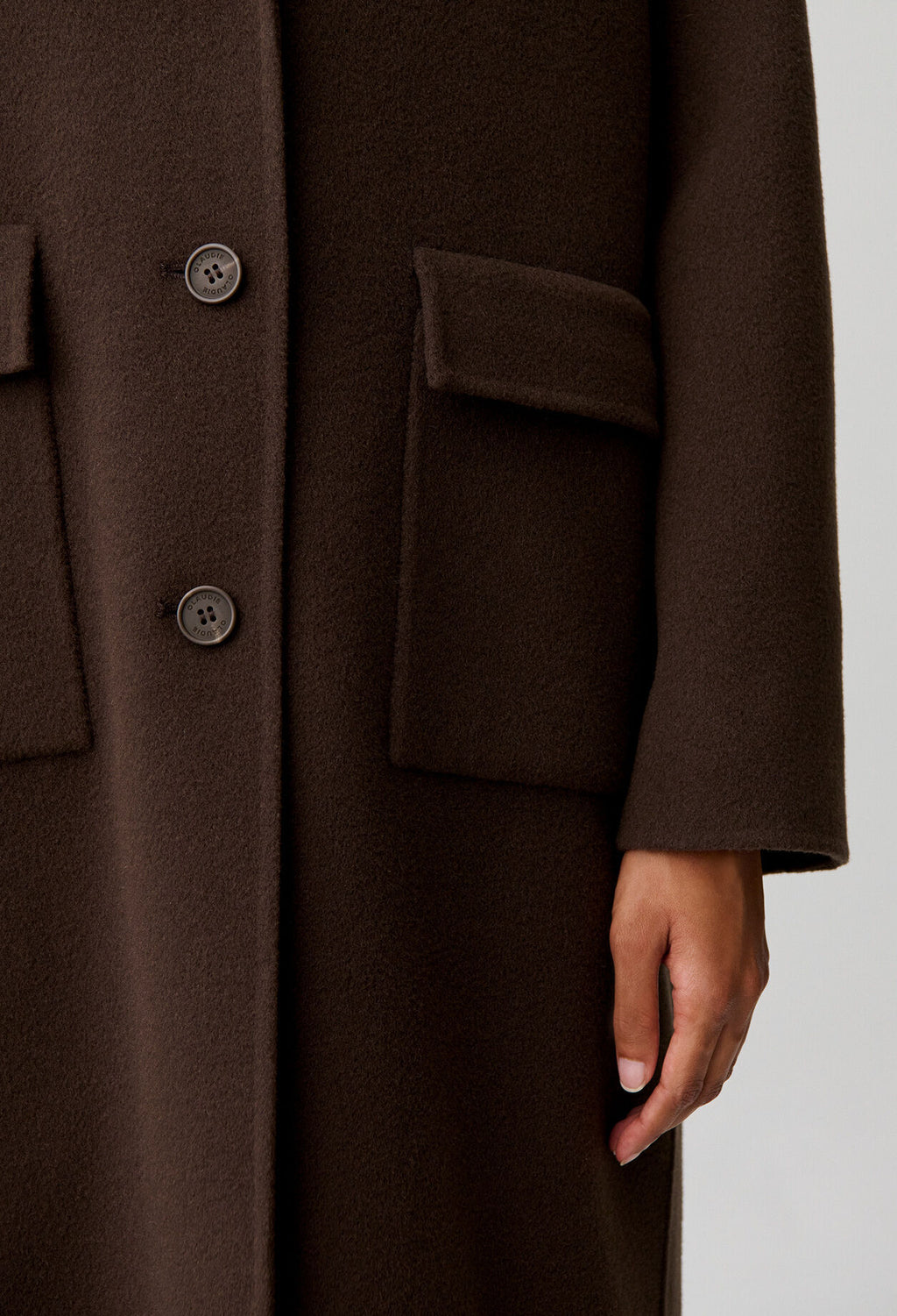 Long tailored collar wool coat