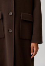 Long tailored collar wool coat