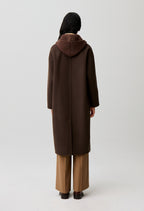 Long tailored collar wool coat