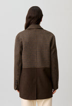 Plain checked wool coat
