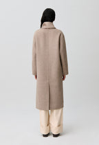 Long wool scarf collar coat