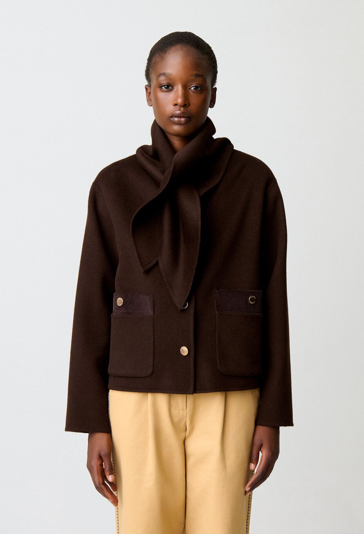 Short wool blend coat