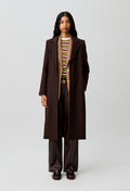 Long belted wool coat