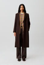 Long belted wool coat