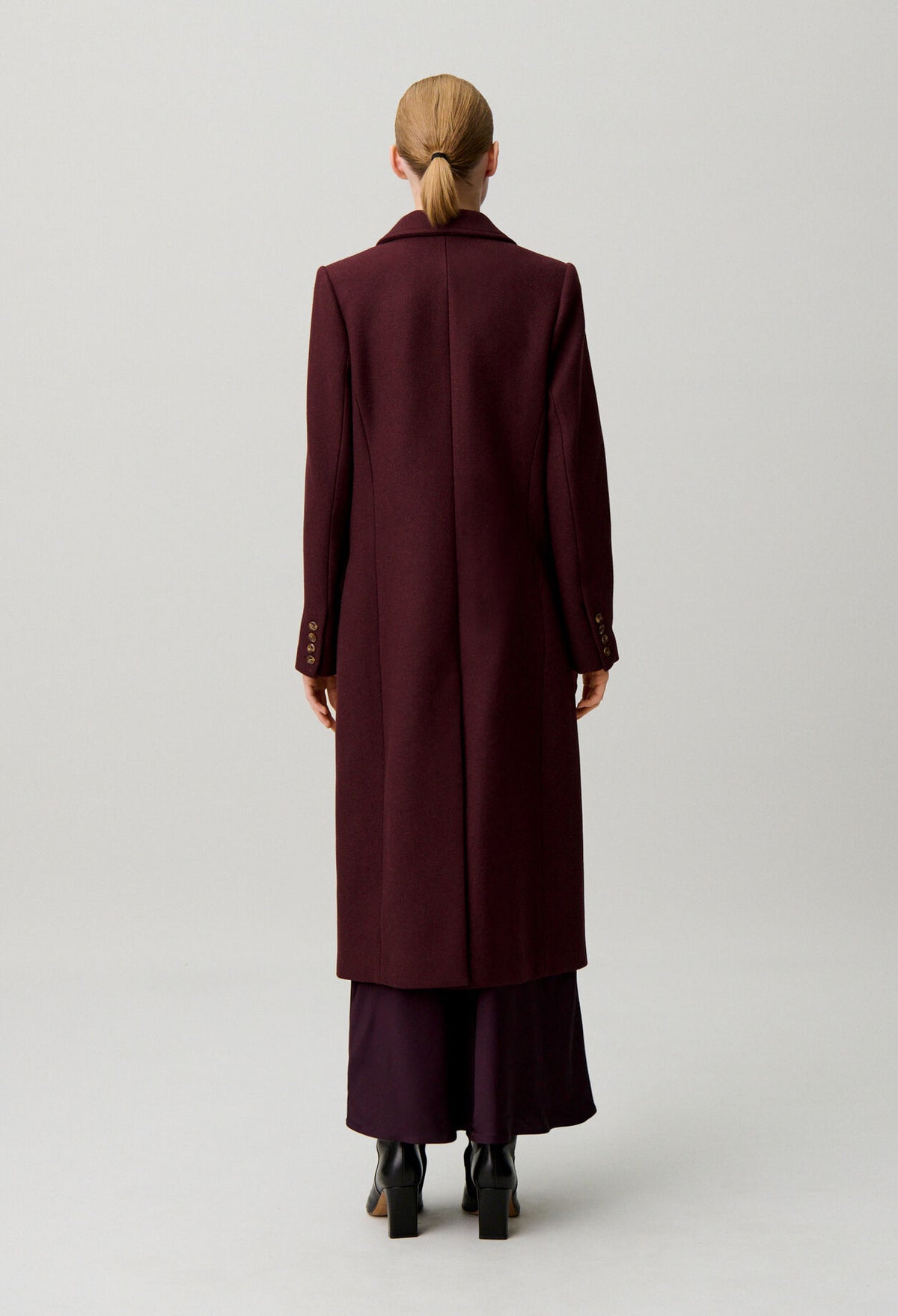 Long wool blend coat
