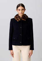 Short wool blend coat