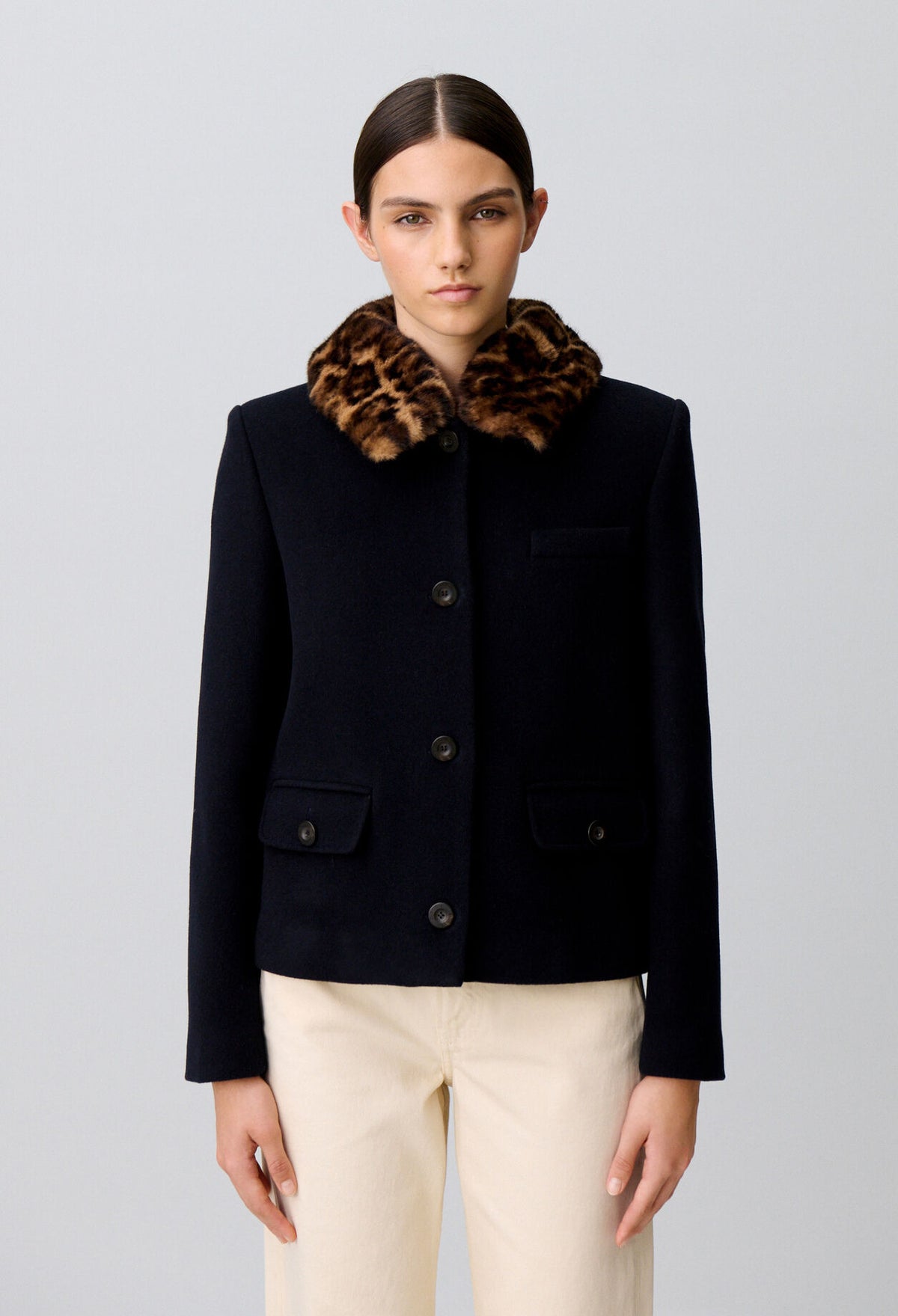 Short wool blend coat