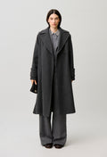 Mid-length wool blend coat