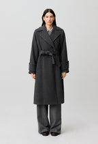 Mid-length wool blend coat